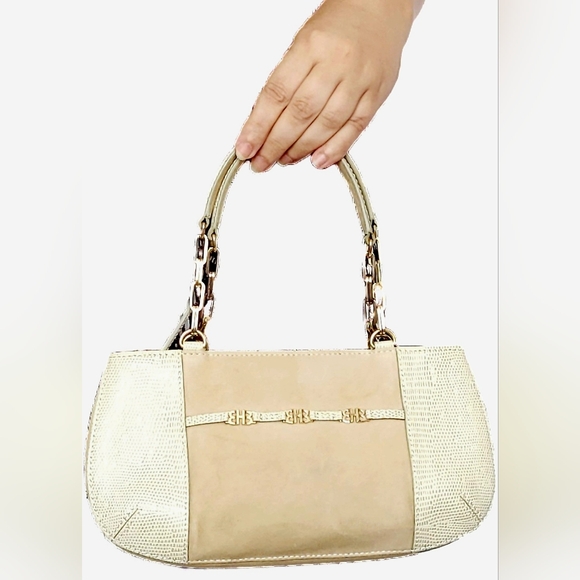 Hugo BOSS 100%Cowhide Embossed Leather Small/Mini Bag Lizard/Suede Neutral/Tan - Picture 2 of 16